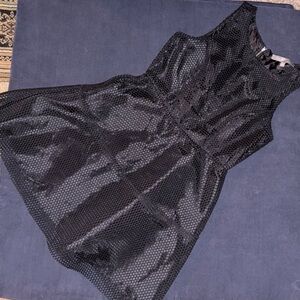 Finn & Clover Black Textured fishnet Dress